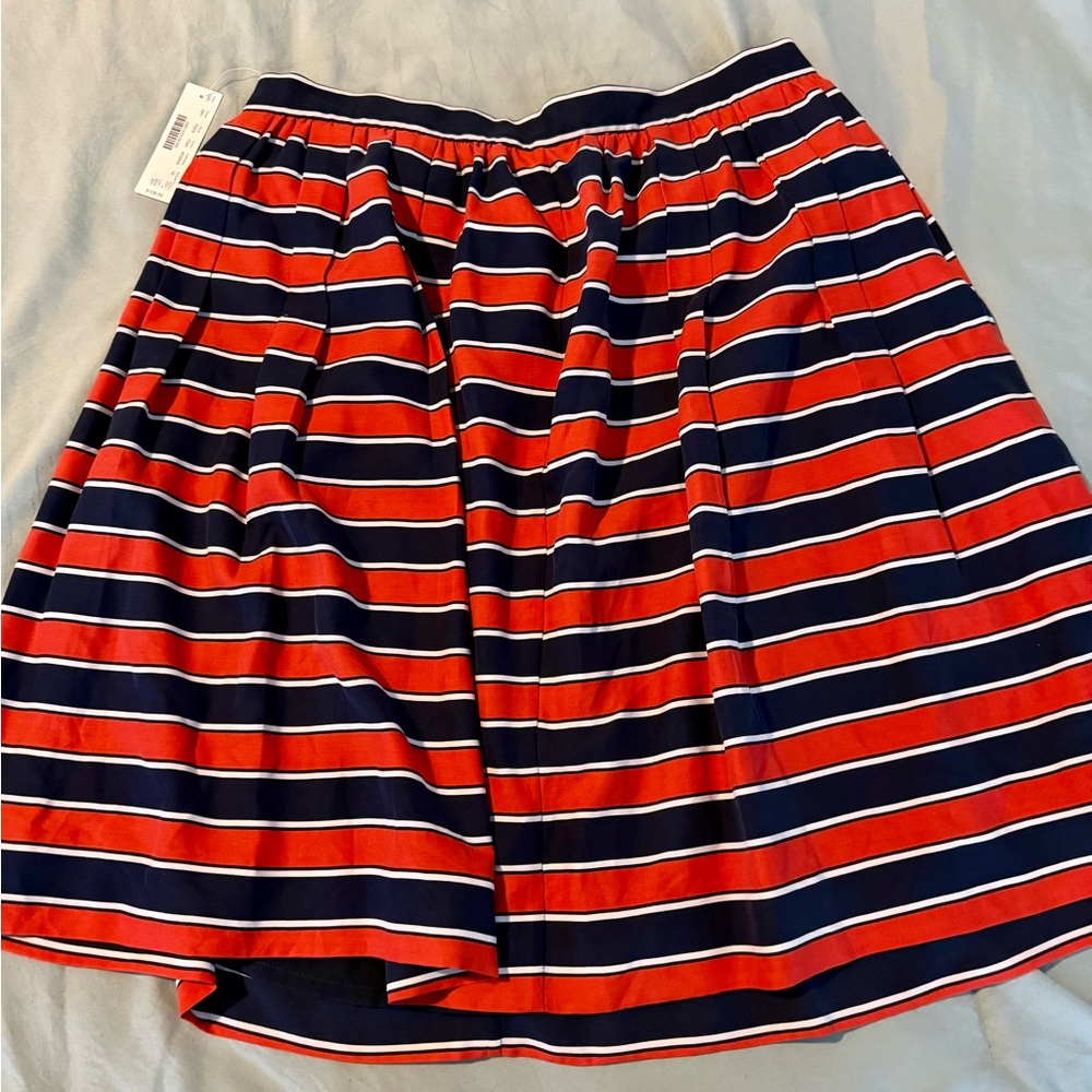 J. Crew Striped Red and Blue Skirt